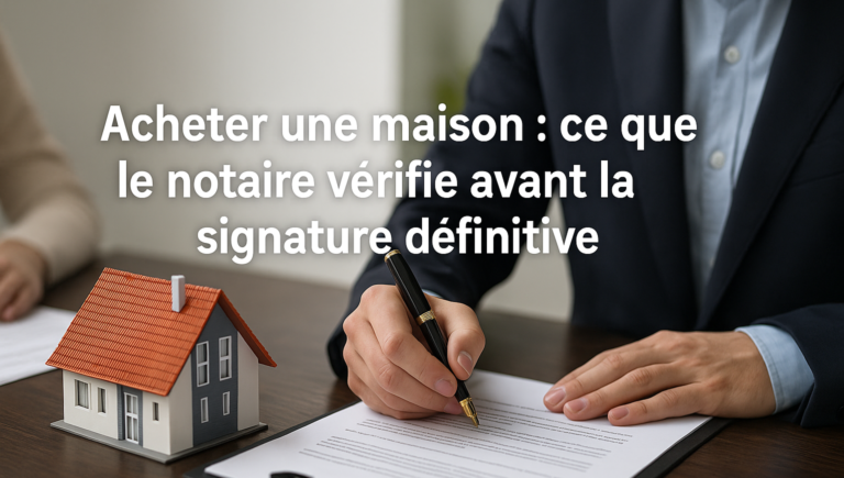 Acheter une maison : ce que le notaire vérifie avant la signature définitive