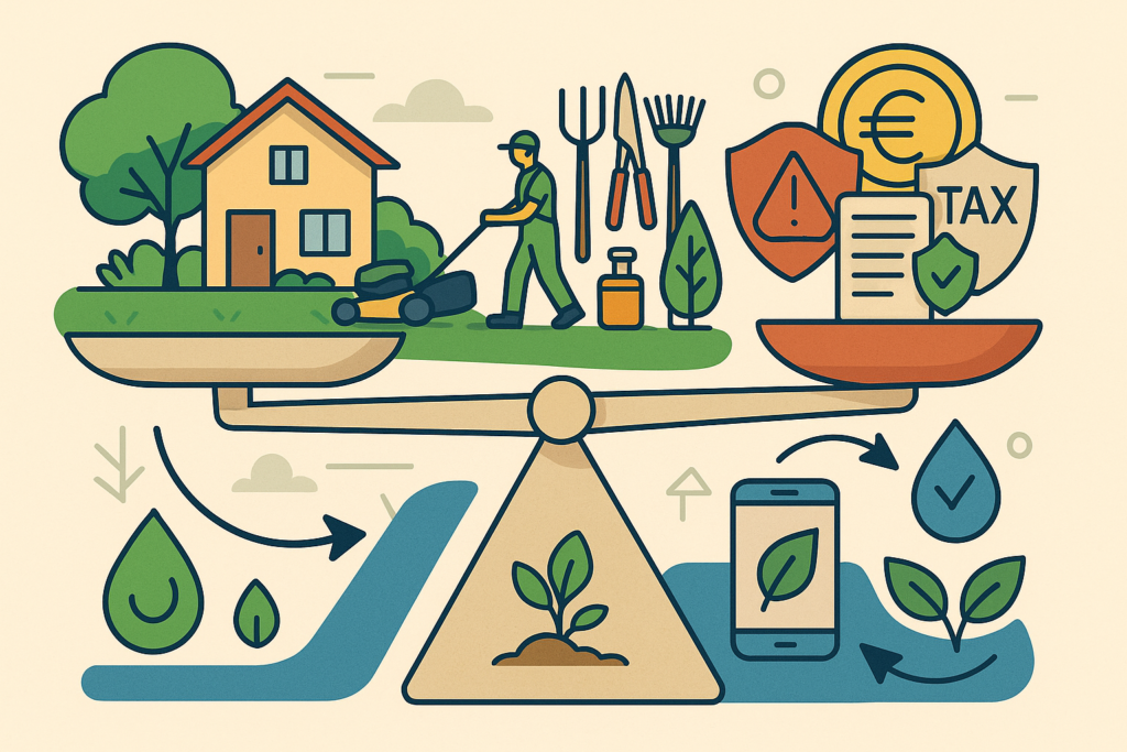 Illustration graphique sur budget entretien grand terrain