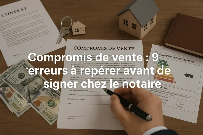 Compromis de vente : 9 erreurs à repérer avant de signer chez le notaire